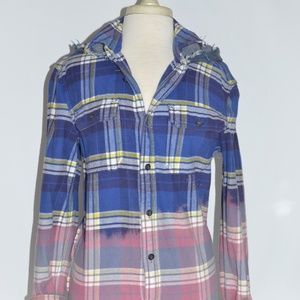 LUXE & HAZEL PLAID BUTTON DOWN FLANNEL SHIRT SZ S